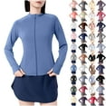 thumbnail image 1 of BiZtdJrK Women's Cropped Running Workout Jackets Zip Slim Fit Athletic Tops Summer Sun Protection Long Sleeve Yoga Jacket with Thumb Holes White XL Gifts for Dad, 1 of 6
