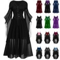 thumbnail image 1 of BiZtdJrK Women's Gothic Punk Dress Masquerade Cosplay Party Dress Sexy Mesh Patchwork Dresses Butterfly Sleeve Gown Dress Daily Sales Navy, 1 of 4