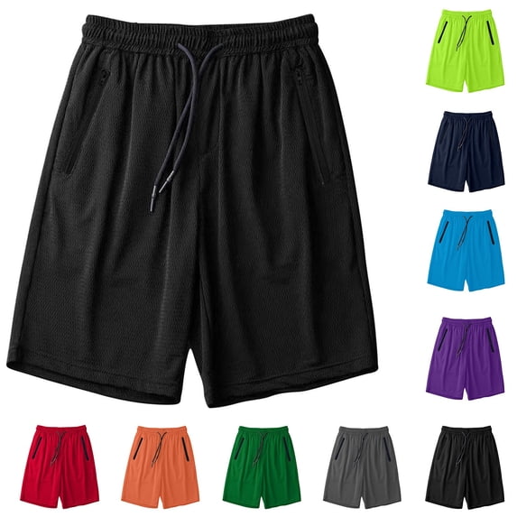 BiZtdJrK Women's Gym Shorts Summer Breathable Quick-Dry Running Basketball Shorts Drawstring Athletic Yoga Shorts with Zipper Pockets, Blue, S