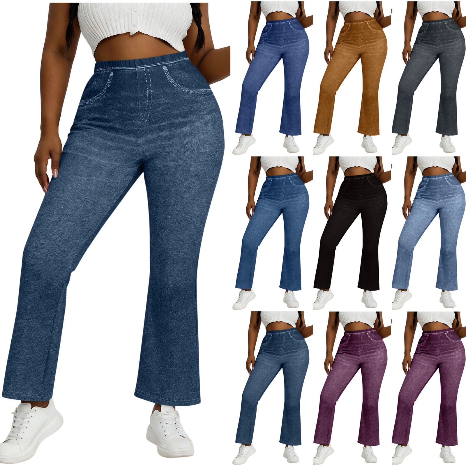 BiZtdJrK Women's High Waist Leggings Stretch Yoga Sport Workout Legging ...