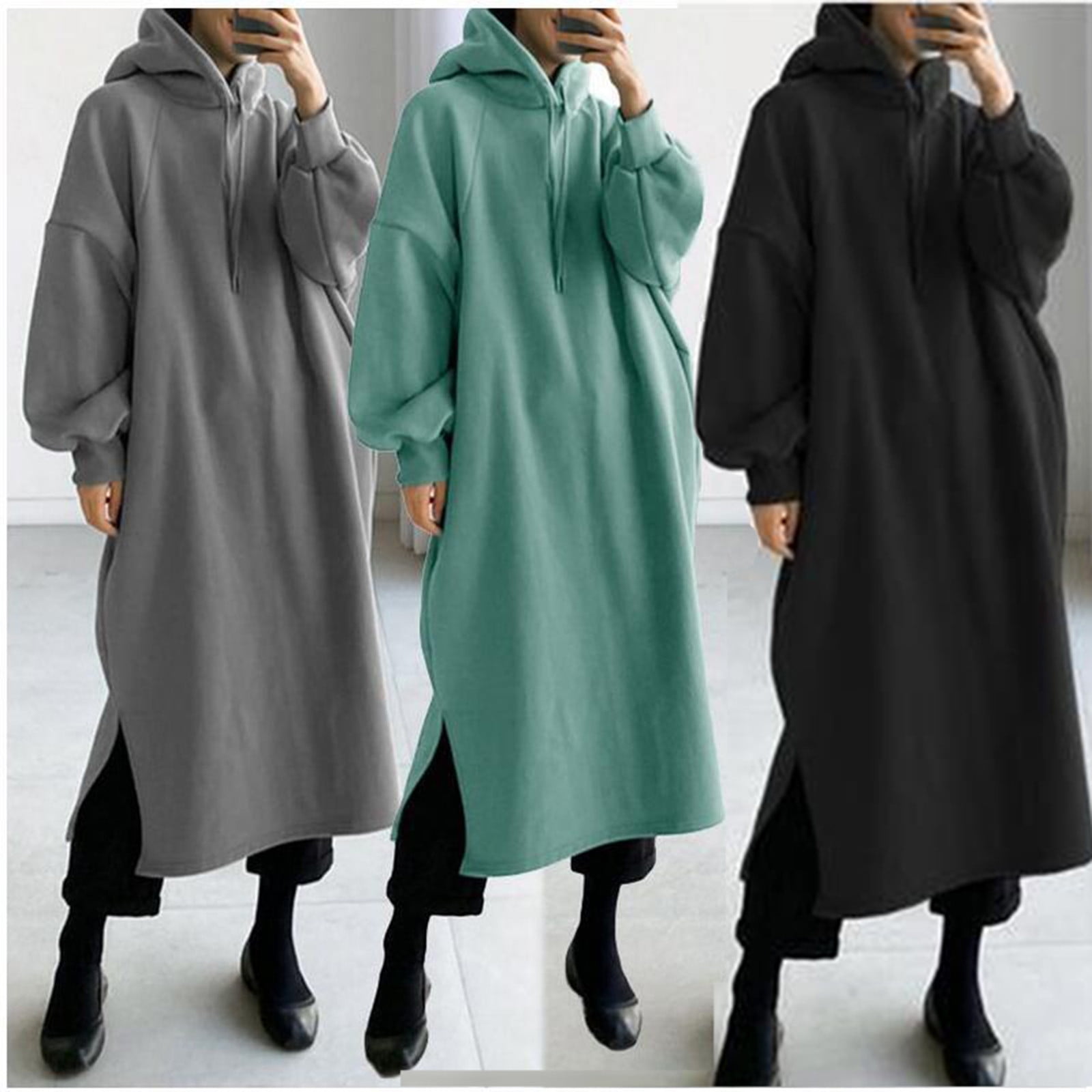 Hooded Sweat Dress Loose