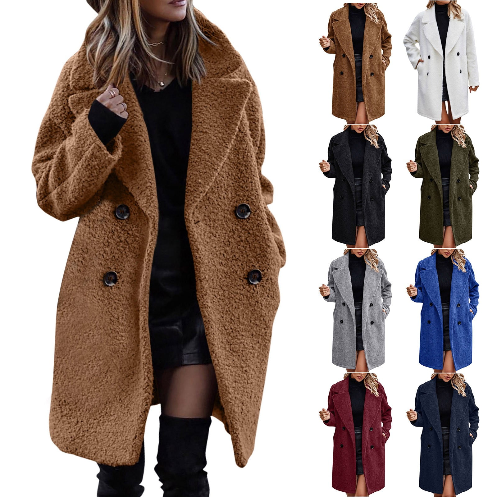 Casual Fall winter Leopard Button fleece Plush Cardigan jacket for women