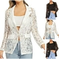 thumbnail image 1 of BiZtdJrK Women's Sheer Lace Jacket Blazer Elegant Lapel Neck Blazer Long Sleeve Casual Business Suit 2025 Fashion Fall Clothes Lightening Sale Black S, 1 of 9