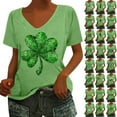 BiZtdJrK Women's St. Patrick's Day Shirts Casual Cotton Comfy U Neck