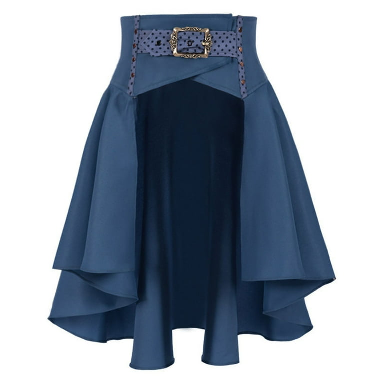 Vintage Steampunk Tie Waist Skirt For Women - Medieval Gothic Cosplay, Masquerade, Halloween Costume, Plus Size