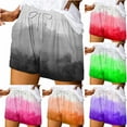 thumbnail image 1 of BiZtdJrK Women's Summer Beach Shorts Trendy Gradient Color Block Street Shorts Drawstring Elastic Waisted Baggy Casual Shorts with Pockets sales today clearance prime only Green XXL, 1 of 6