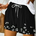 thumbnail image 1 of BiZtdJrK Women's Summer Boxer Shorts Drawstring Elastic Waist Striped Shorts Comfy Breathable Loose Pajama Shorts with Pockets Black XXL, 1 of 5