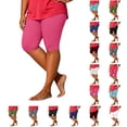 thumbnail image 1 of BiZtdJrK Women's Summer Short Leggings Notched Hem Elastic Waisted Fitness Yoga Legging Knee Length Stretch Casual Tight Pants Light Blue XXXXXL, 1 of 6