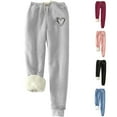 thumbnail image 1 of BiZtdJrK Women's Winter Warm Sherpa Lined Athletic Sweatpants with Pockets Christmas Funny Printed Joggers Pants Drawstring High Waisted Fleece Trousers, 1 of 6