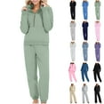 thumbnail image 1 of BiZtdJrK Womens 2 Piece Outfits Long Sleeve Sweatsuits Sets Solid Casual Half Zip Sweatshirts and Joggers Sweatpants Fall Clothes Black L, 1 of 6