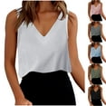 thumbnail image 1 of BiZtdJrK Womens Cotton Linen Tank Tops Solid V Neck Tank Shirt Summer Casual Sleeveless Camisole Blouse Light Blue S, 1 of 6