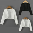 thumbnail image 1 of BiZtdJrK Womens Cropped Blazer Casual Open Front Cardigan 2025 Summer Long Sleeve Shrugs Blazers Basic Solid Suit Tops Going Out Clothes Back to School Prime Sales Black M, 1 of 7