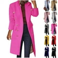 thumbnail image 1 of BiZtdJrK Womens Long Blazer Jackets Slim Fit Button Lapel Suit Trench Coat 2025 Fall Bussiness Casual Office Blazers Prime Today Pink M, 1 of 7