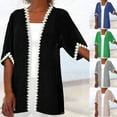 thumbnail image 1 of BiZtdJrK Womens Plus Size Cardigans Lace Half Sleeve Open Front Cardigan Lightweight Summer Beach Cover Ups Gray XXXXL, 1 of 6