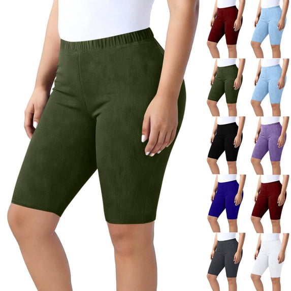 BiZtdJrK Womens Plus Size Oversized Ribbed Knit Shorts Elastic High Waist Skinny Shorts Lightweight Breathable Summer Short Pants Light Blue XXXXL
