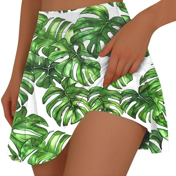 BiZtdJrK Womens Plus Size Sport Skort High Waist Tummy Control Athletic Skorts Comfy Running Skirts with Pockets Inner Shorts on sale clearance 2025 Army Green XXXXL