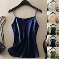 thumbnail image 1 of BiZtdJrK Womens Satin Silk Camisole Spaghetti Strap Sleeveless V Neck Tank Tops Plus Size Comfy Casual Summer Camis Shirts Green XXXXL, 1 of 6