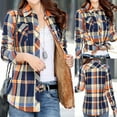 BiZtdJrK Womens Sherpa Fleece Lined Flannel Jacket Casual Button Up