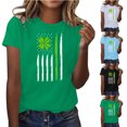 thumbnail image 1 of BiZtdJrK Womens Summer Tees Irish Shamrock Graphic St Patricks Day T Shirts Crew Neck Fashion Holiday Tee Tops Light Blue XXL, 1 of 4