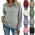 thumbnail image 1 of BiZtdJrK Womens Sweatshirt Casual Long Sleeve Half Zip Pullover Lightweight Sweatshirts Tops Fall Fashion Outfits Red XXL, 1 of 10