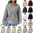 thumbnail image 1 of BiZtdJrK Womens Waffle Knit Cute Hoodies Casual Drawstring Pullover Sweaters Long Sleeve Kangaroo Pocket Sweatshirts Fashion Clothes for Teen Girls Pink L, 1 of 9