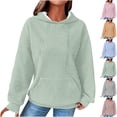 thumbnail image 1 of BiZtdJrK Womens Waffle Knit Hoodies Solid Textured Hooded Sweatshirt Loose Comfy Pocketed Hoodie Drawstring Pullover Sweatshirts Light Blue XXL, 1 of 6