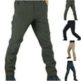 thumbnail image 1 of BiZtdJrK Work Pants for Men, Winter Outdoor Plush Warm Cargo Pants Solid Color Tactical Pants Casual Button Waist Trousers with Pockets Gray XXL, 1 of 7