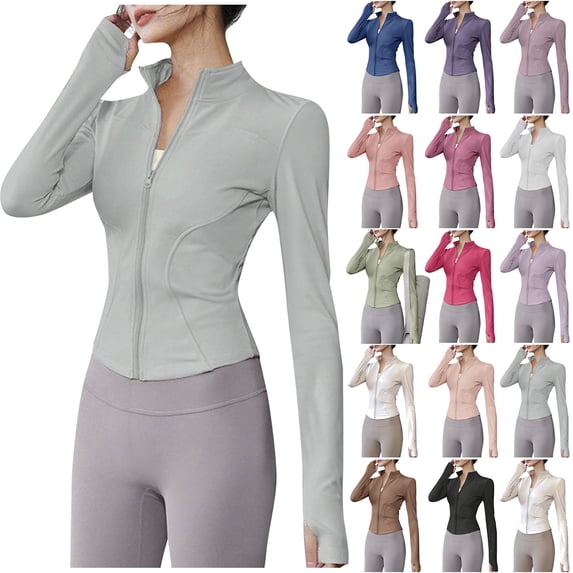 BiZtdJrK Workout Jacket for Women Plus Size Zip Up Long Sleeve Gym Yoga Tops Lightweight Stretch Running Athletic Jackets with Inner Pocket Pink XXL