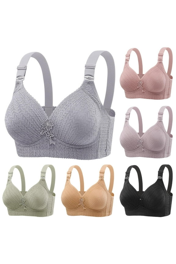 Womens No Underwire Bras Plus Size Comfort Soft Bras Supportive Bralettes Thin Cup Padded Bras for Women Purple M
