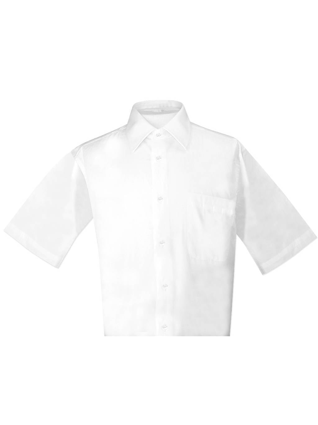 Biagio 100 Cotton Men's Short Sleeve Solid WHITE Color Dress Shirt