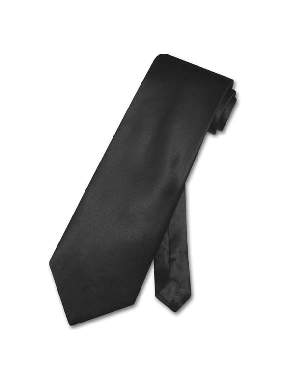 100% SILK NeckTie Solid BLACK Color Men's Neck Tie