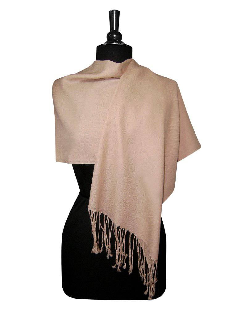 Biagio 100% Wool Pashmina Solid Scarf LIGHT BROWN Color Womens Shawl Wrap