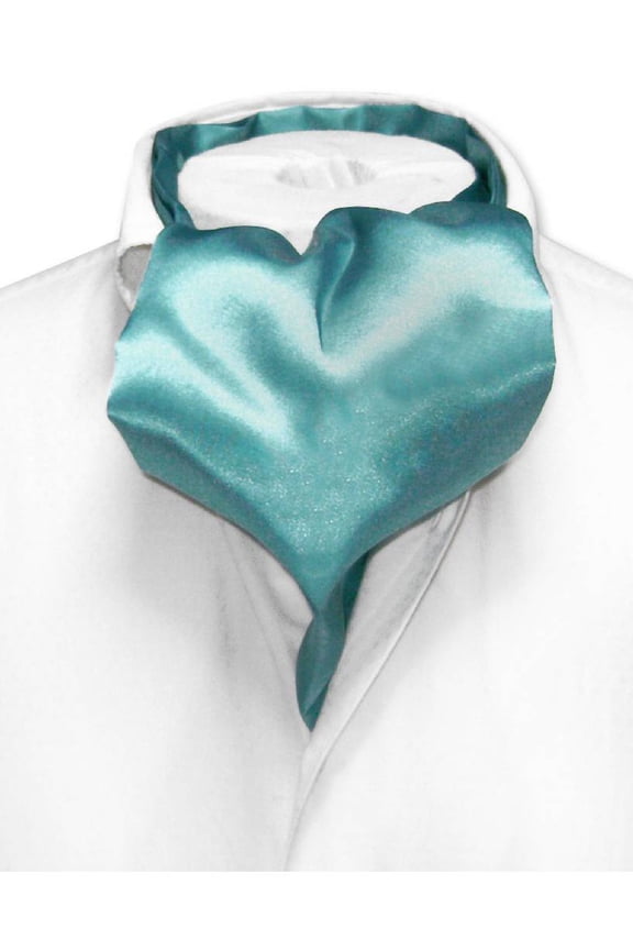 ASCOT Solid TURQUOISE AQUA BLUE Color Cravat Men's Neck Tie