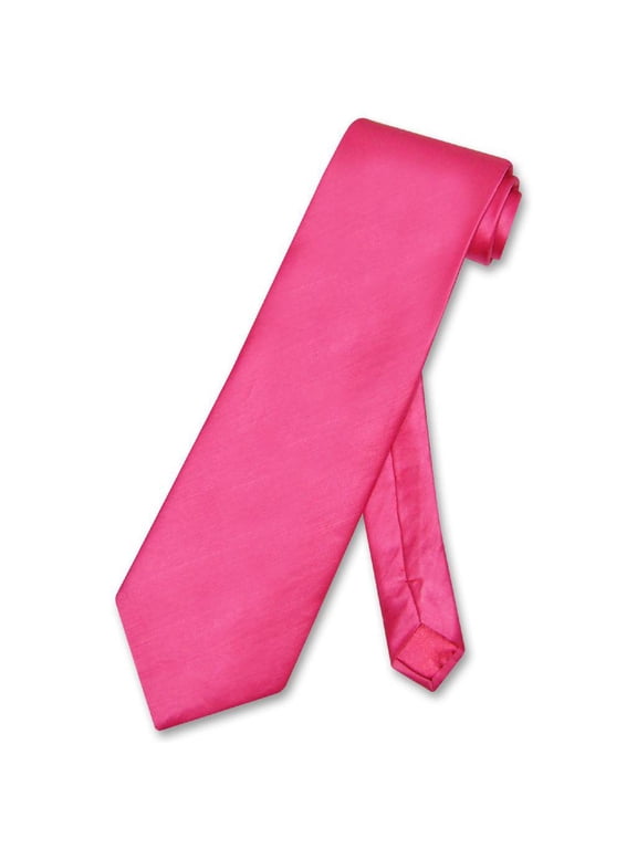 BAMBOO SILK NeckTie Color Men's Solid HOT PINK FUCHSIA Men's Neck Tie