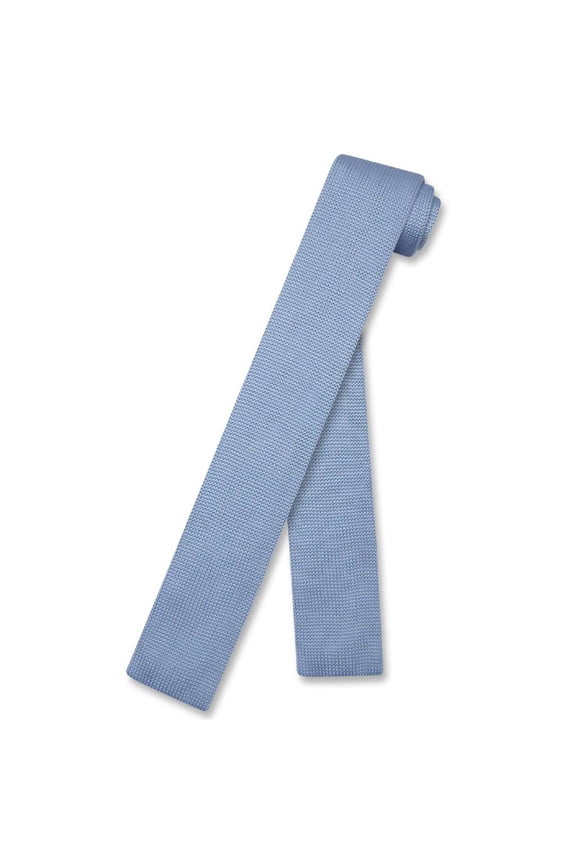 KNITTED Neck Tie Solid BABY BLUE Color Men's Knit NeckTie