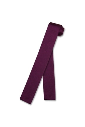 KNITTED Neck Tie Solid EGGPLANT PURPLE Color Men's Knit NeckTie