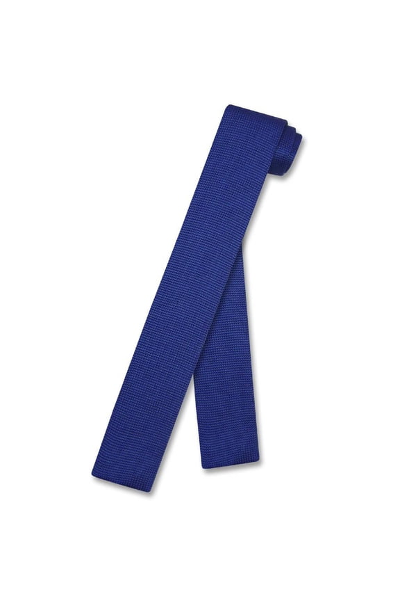 KNITTED Neck Tie Solid ROYAL BLUE Color Men's Knit NeckTie