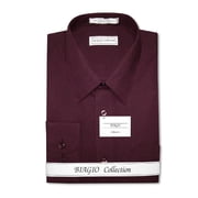 Biagio Men's 100% COTTON Solid BURGUNDY Color Dress Shirt sz 15 34/35