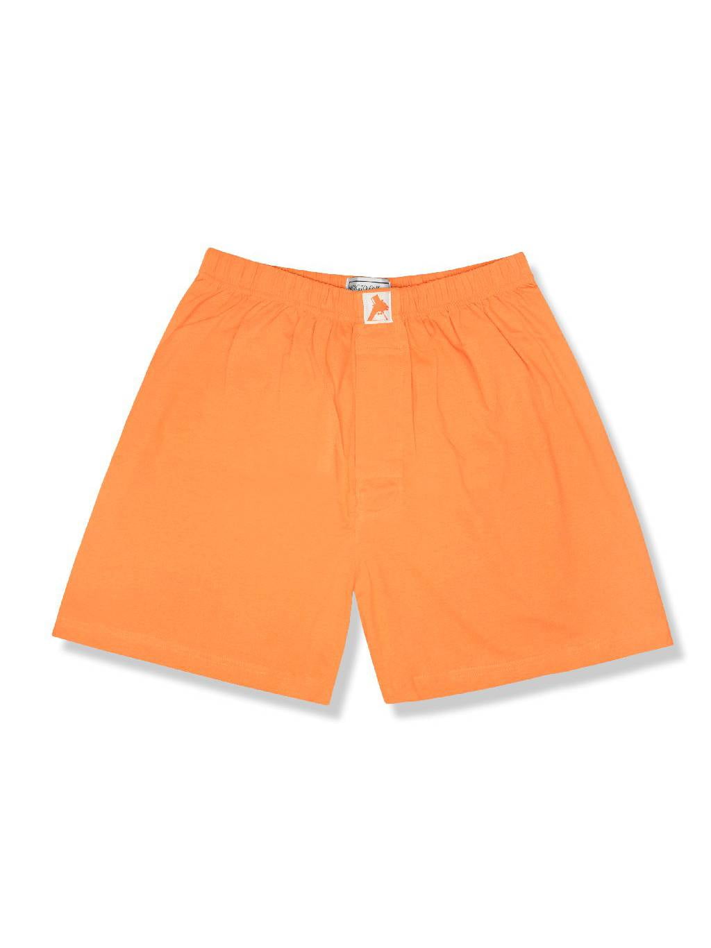 Biagio Mens Solid BURNT ORANGE Color BOXER 100% Knit Cotton Shorts size  Medium
