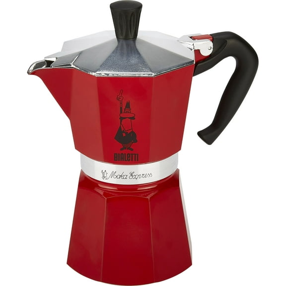 Bialetti 6 Cup Moka Stovetop Espresso Maker, Red