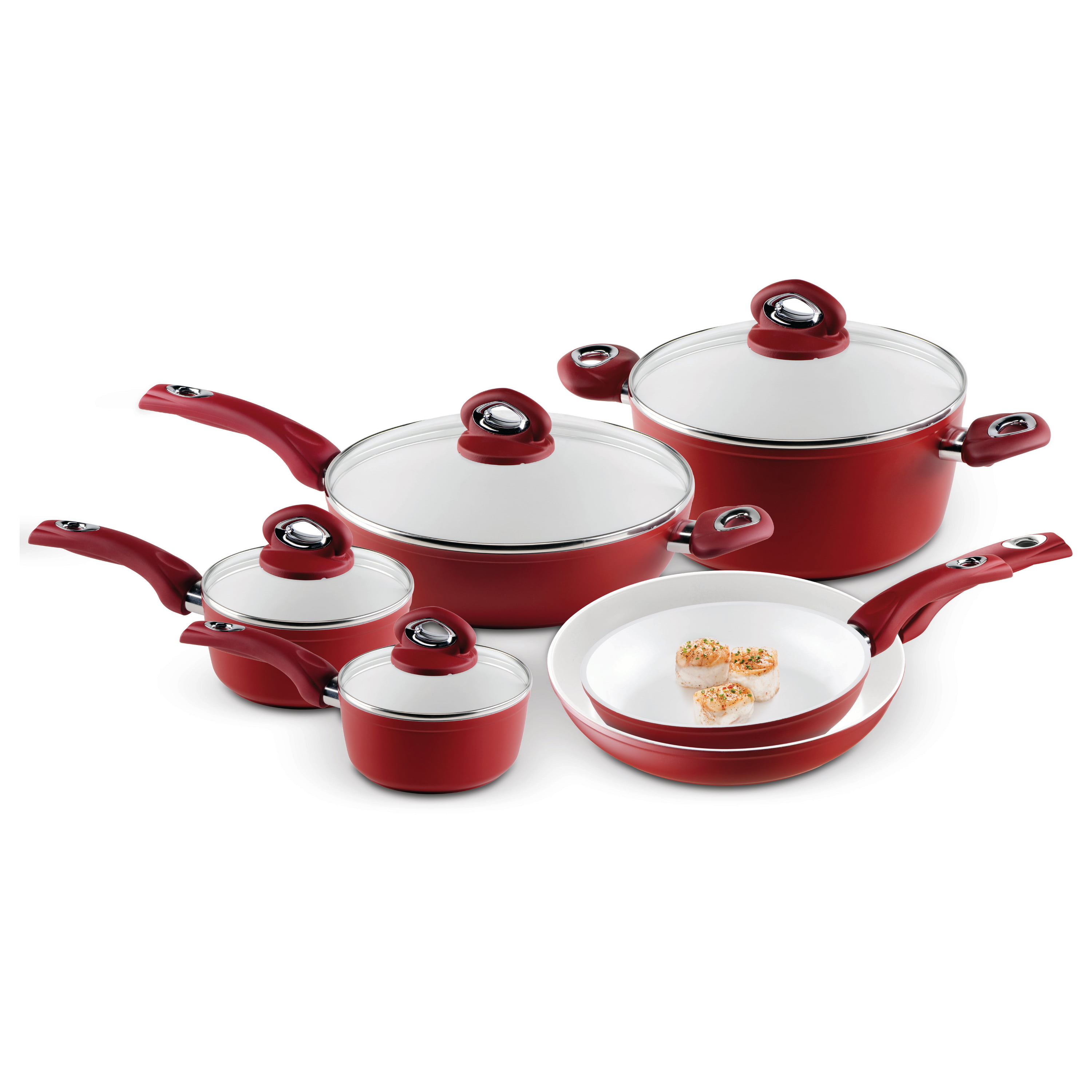 Bialetti Aeternum 10 Piece Cookware Set (Red)-73327