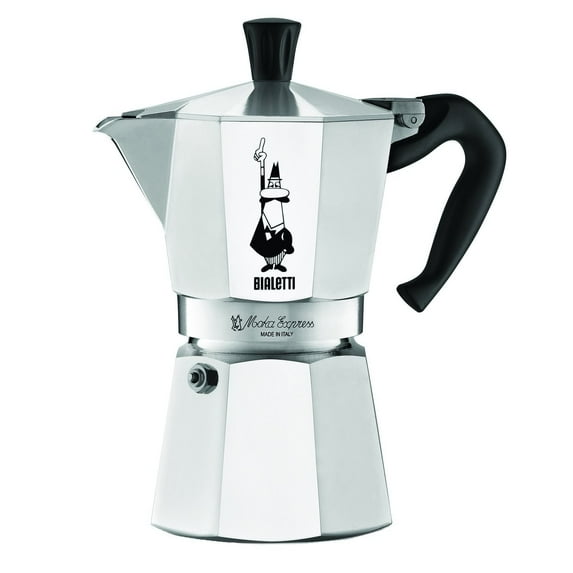 Bialetti Aluminum 6 Cup Stovetop Steamer Espresso Coffee Maker Brewer, Silver