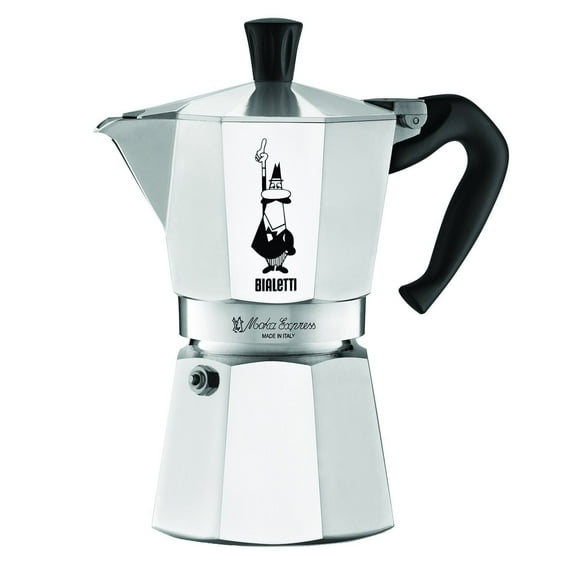 Bialetti Aluminum 6 Cup Stovetop Steamer Espresso Coffee Maker Brewer, Silver