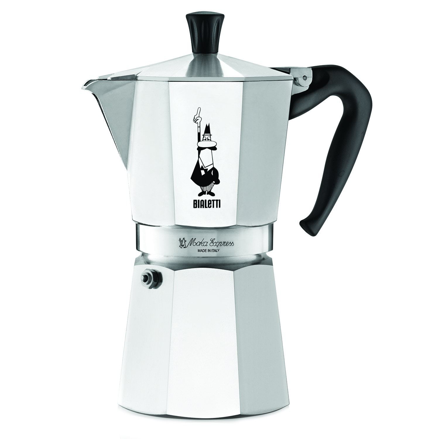Bialetti Aluminum 9 Cup Stovetop Steamer Espresso Coffee Silver -