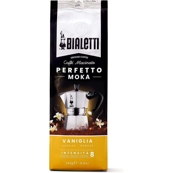 Bialetti Caffe Italian Roasted - 8.8 oz Espresso Ground Coffee - Vaniglia