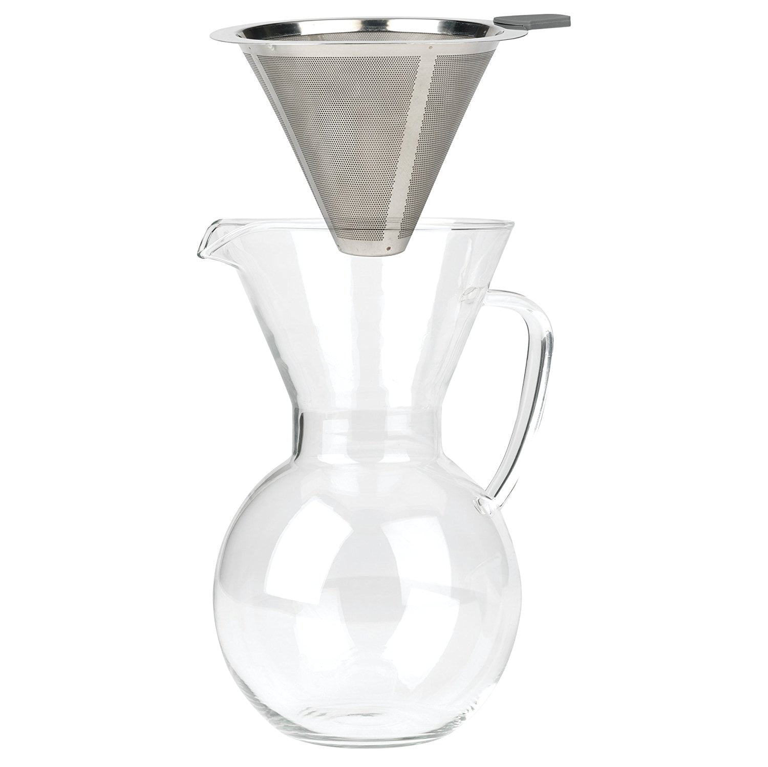 Glass Coffee Pour Over Set, Stripped Pattern Glass Coffee Maker