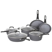 Bialetti Impact Nonstick Heavy Gauge Oven Safe 10 Piece Cookware Set, Gray