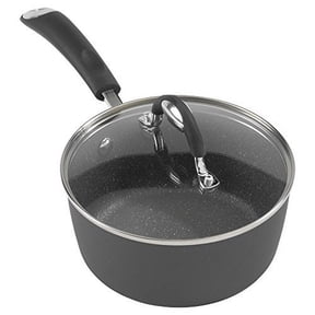 Bialetti Impact textured nonstick surface, oil distribution,2 quart sauce pan, gray