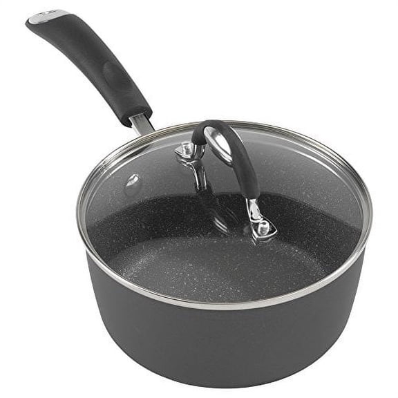 Bialetti Impact textured nonstick surface, oil distribution,2 quart sauce pan, gray