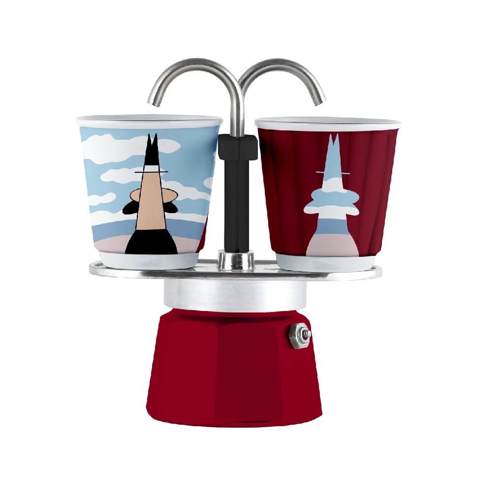 Bialetti Cafetière italienne Mini Express Magrite 2 tasses, Rouge